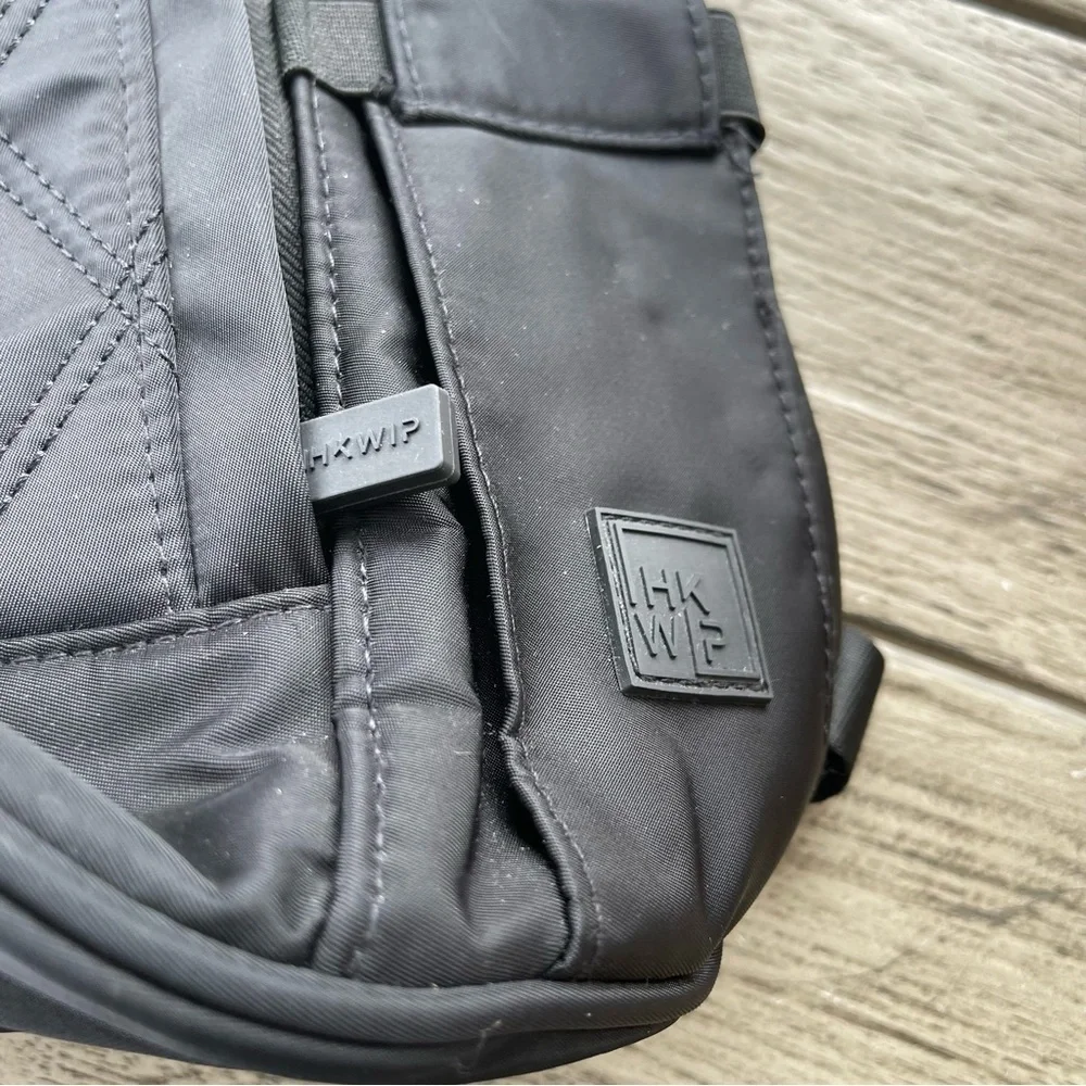 IHKWIP Convertible Black Quilted Sling Bag Backpack